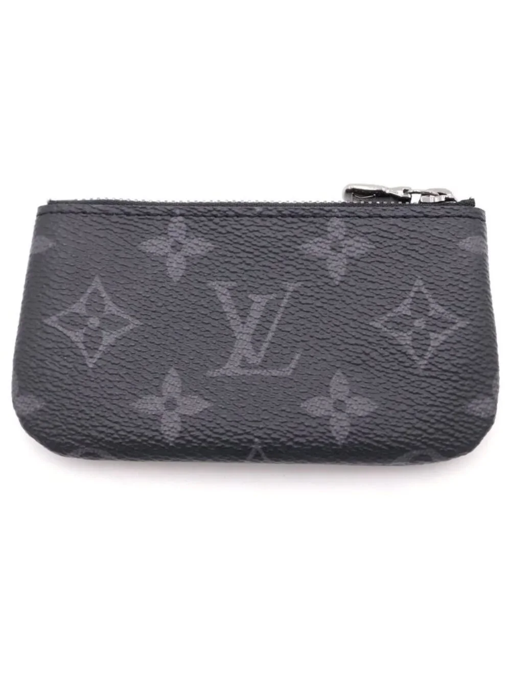 Louis Vuitton Monogram Eclipse Pochette Cles Key Case Coin Gray Key Holder